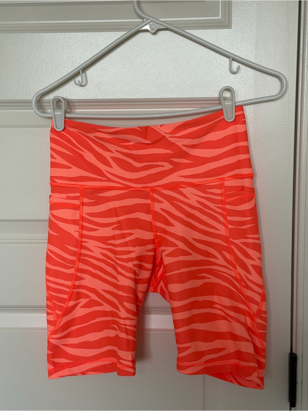 Old Navy Coral Zebra Print High-Rise Bike Shorts